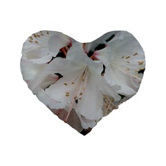 Floral Design White Flowers Photography Standard 16  Premium Flano Heart Shape Cushions by yoursparklingshop