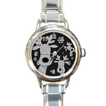 Cute Reindeer  Round Italian Charm Watch Front