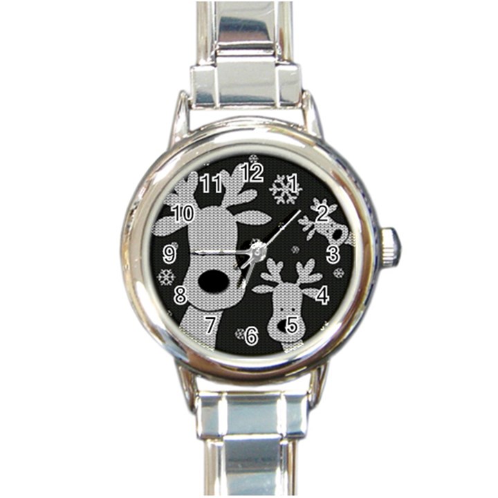 Cute Reindeer  Round Italian Charm Watch