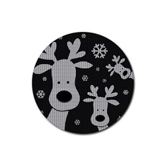 Cute Reindeer  Rubber Coaster (round)  by Valentinaart