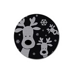 Cute Reindeer  Rubber Coaster (Round)  Front