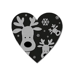 Cute Reindeer  Heart Magnet by Valentinaart