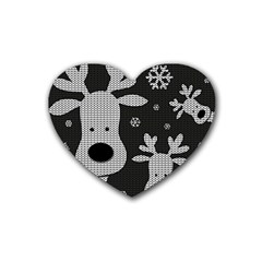 Cute Reindeer  Rubber Coaster (heart)  by Valentinaart