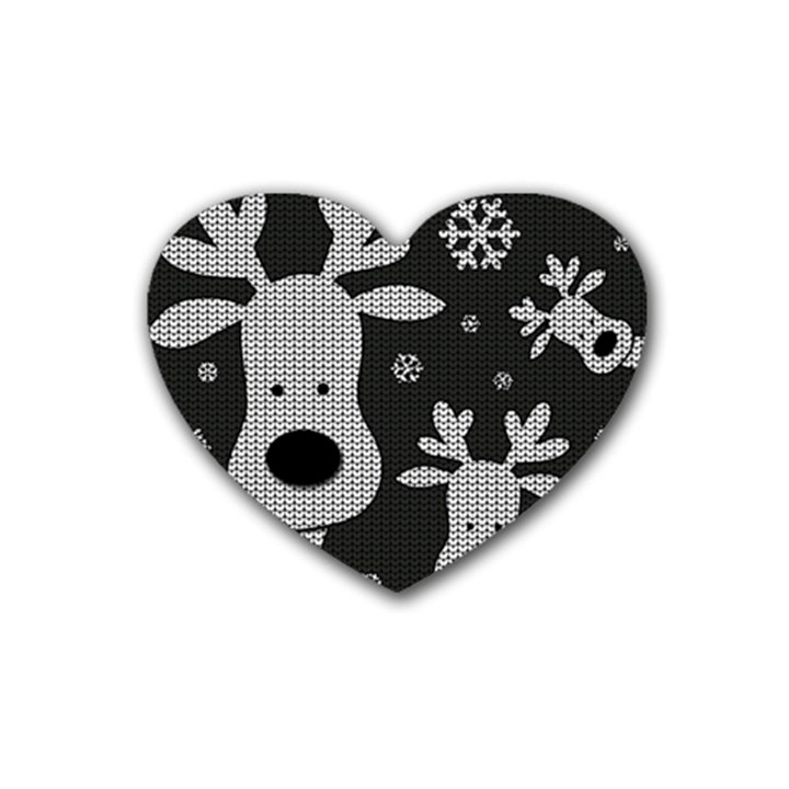 Cute Reindeer  Rubber Coaster (Heart) 