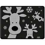 Cute Reindeer  Fleece Blanket (Large)  80 x60  Blanket Front