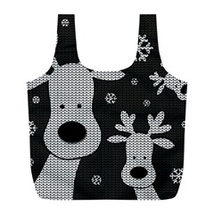 Cute Reindeer  Full Print Recycle Bags (l)  by Valentinaart