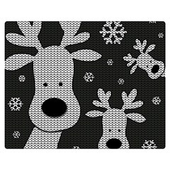 Cute Reindeer  Double Sided Flano Blanket (medium)  by Valentinaart