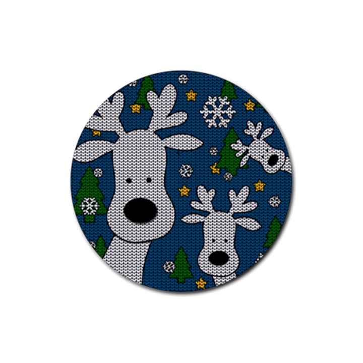 Cute Reindeer  Rubber Coaster (Round) 