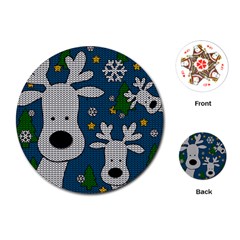 Cute Reindeer  Playing Cards (round)  by Valentinaart