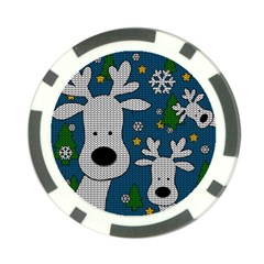 Cute Reindeer  Poker Chip Card Guard by Valentinaart