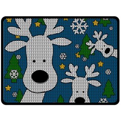 Cute Reindeer  Fleece Blanket (large)  by Valentinaart