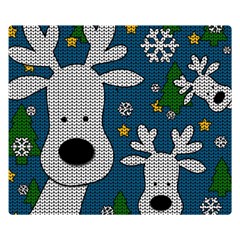 Cute Reindeer  Double Sided Flano Blanket (small)  by Valentinaart