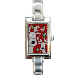 Cute Reindeer  Rectangle Italian Charm Watch by Valentinaart