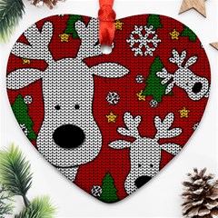 Cute Reindeer  Ornament (heart) by Valentinaart