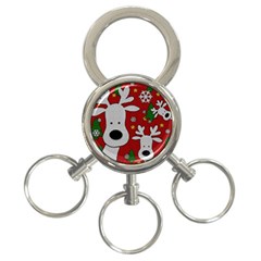 Cute Reindeer  3-ring Key Chains by Valentinaart