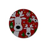 Cute Reindeer  Rubber Round Coaster (4 pack)  Front