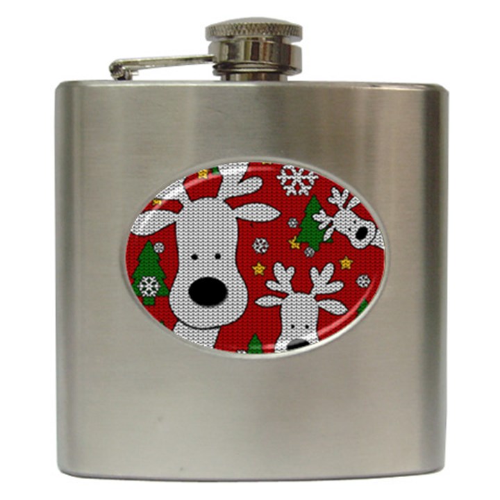 Cute Reindeer  Hip Flask (6 oz)