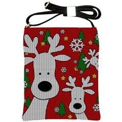 Cute Reindeer  Shoulder Sling Bags by Valentinaart