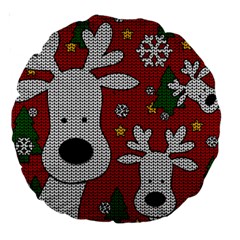 Cute Reindeer  Large 18  Premium Round Cushions by Valentinaart