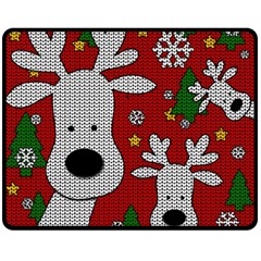 Cute Reindeer  Double Sided Fleece Blanket (medium)  by Valentinaart