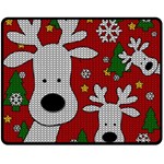 Cute Reindeer  Double Sided Fleece Blanket (Medium)  58.8 x47.4  Blanket Front