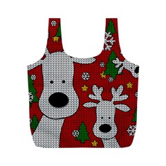 Cute Reindeer  Full Print Recycle Bags (m)  by Valentinaart