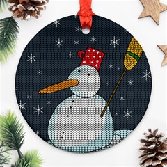 Snowman Ornament (round) by Valentinaart