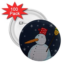 Snowman 2 25  Buttons (100 Pack)  by Valentinaart