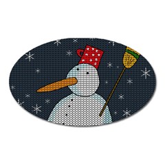 Snowman Oval Magnet by Valentinaart