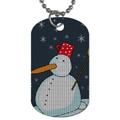 Snowman Dog Tag (one Side) by Valentinaart