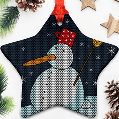 Snowman Star Ornament (two Sides) by Valentinaart