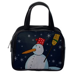 Snowman Classic Handbags (one Side) by Valentinaart