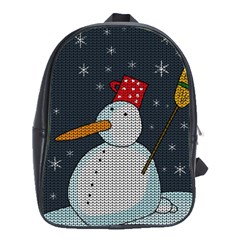 Snowman School Bag (large) by Valentinaart