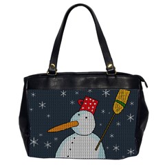 Snowman Office Handbags (2 Sides)  by Valentinaart