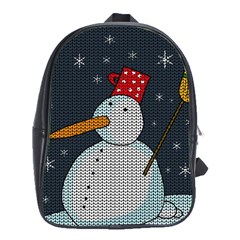 Snowman School Bag (xl) by Valentinaart