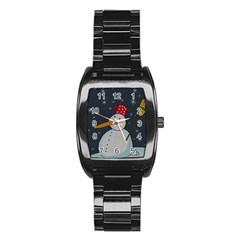 Snowman Stainless Steel Barrel Watch by Valentinaart