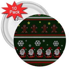 Ugly Christmas Sweater 3  Buttons (10 Pack)  by Valentinaart