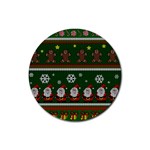 Ugly Christmas Sweater Rubber Coaster (Round)  Front