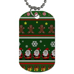 Ugly Christmas Sweater Dog Tag (two Sides)