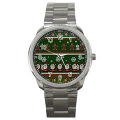 Ugly Christmas Sweater Sport Metal Watch by Valentinaart