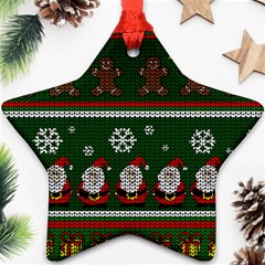 Ugly Christmas Sweater Star Ornament (two Sides) by Valentinaart