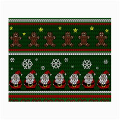 Ugly Christmas Sweater Small Glasses Cloth (2-side) by Valentinaart