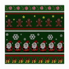 Ugly Christmas Sweater Medium Glasses Cloth (2-side) by Valentinaart