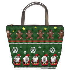 Ugly Christmas Sweater Bucket Bags by Valentinaart