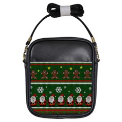 Ugly Christmas Sweater Girls Sling Bags by Valentinaart