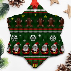 Ugly Christmas Sweater Snowflake Ornament (two Sides) by Valentinaart