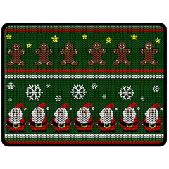 Ugly Christmas Sweater Double Sided Fleece Blanket (large) 