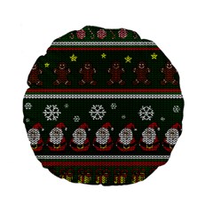 Ugly Christmas Sweater Standard 15  Premium Flano Round Cushions by Valentinaart