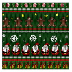 Ugly Christmas Sweater Large Satin Scarf (square) by Valentinaart