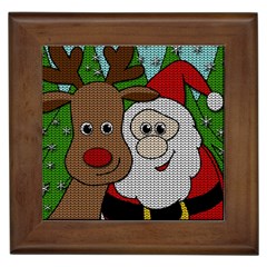 Santa and Rudolph selfie  Framed Tiles